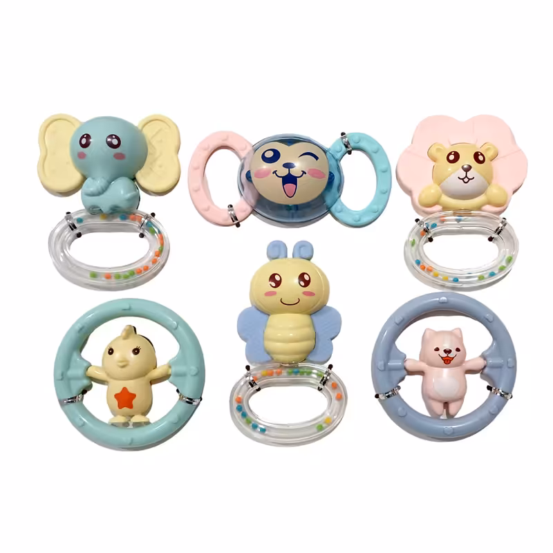 ست جغجغه دندانگیر 6 تکه طرح حیوانات هانگر Huanger