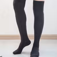 جوراب بالا زانو مدل طرح بافت ذغالی