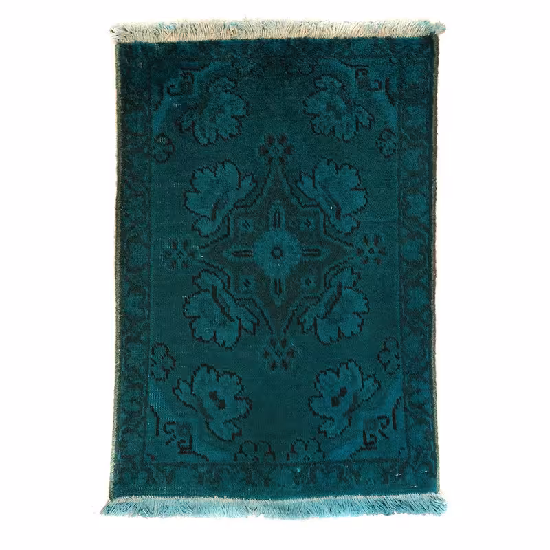 فرش دستبافت رنگ شده نیم متری مدل وینتج کد  4101114