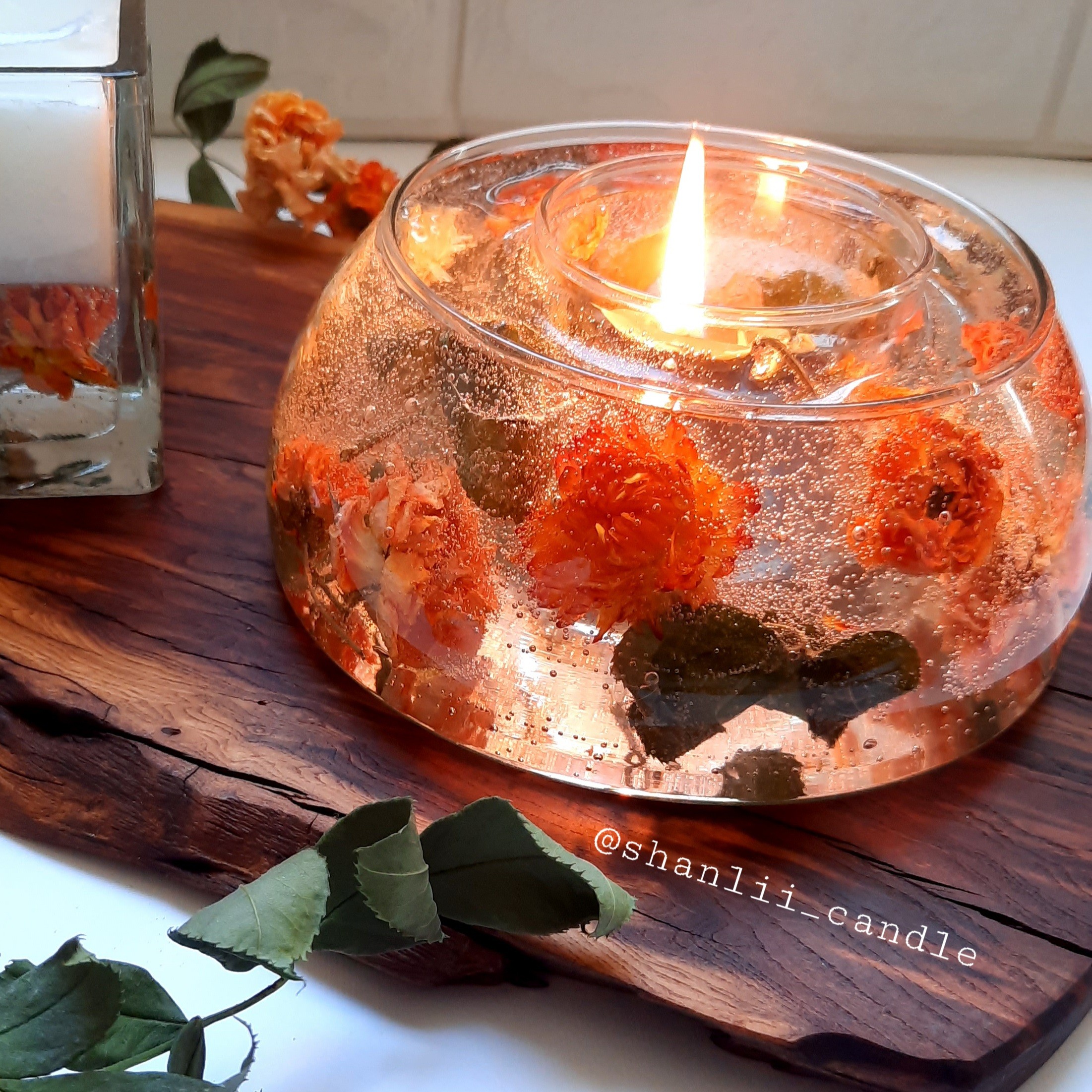 شمع دو جداره گل خشک