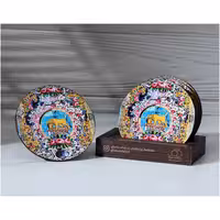 زیر لیوانی دایره طرح کاخ گلستان شیر دار  پک دو تایی