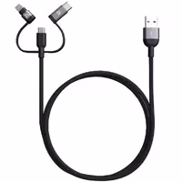 کابل ADAM ELEMENTS آدام المنتس تبدیل USB به Micro USB و لایتنینگ و USB-C مدل PeAk II Trio 120B خاکستری - Hiapple.ir
