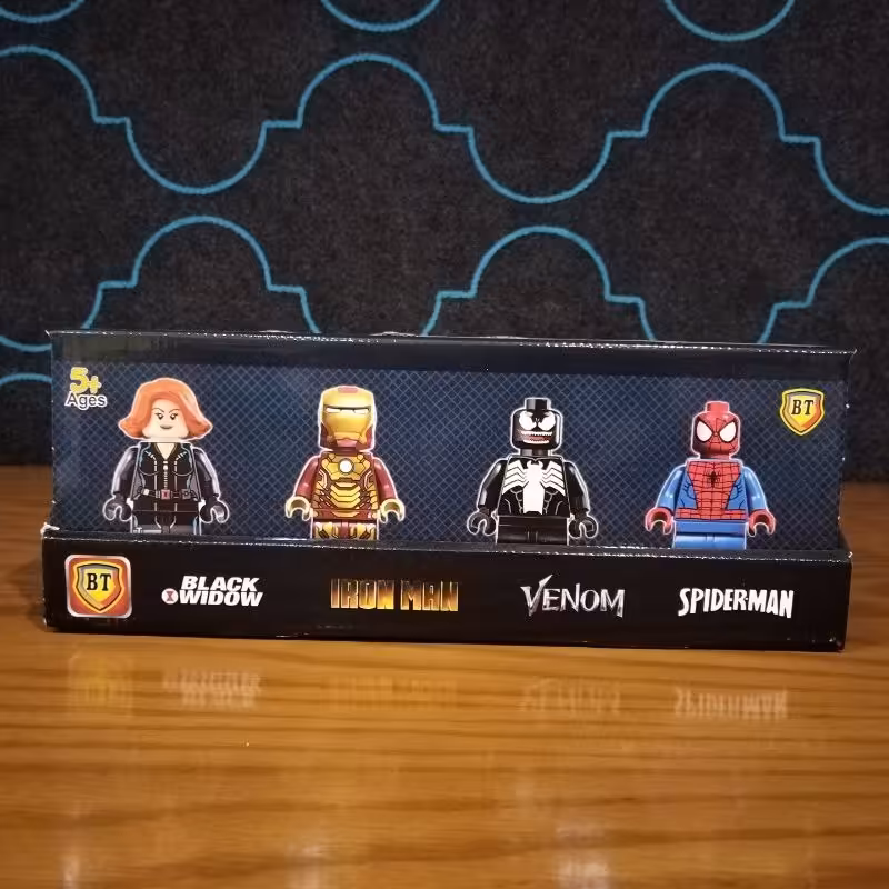 اسباب بازی لگو شخصیت هایMARVEL (اسپایدرمن بلک ویدو ونوم ایرون من ) 12 عددی - BT