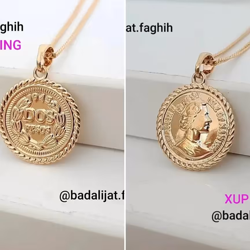 آویز الیزابت دورویه فوق العاده شیک از برند ژوپینگ با آبکاری طلا