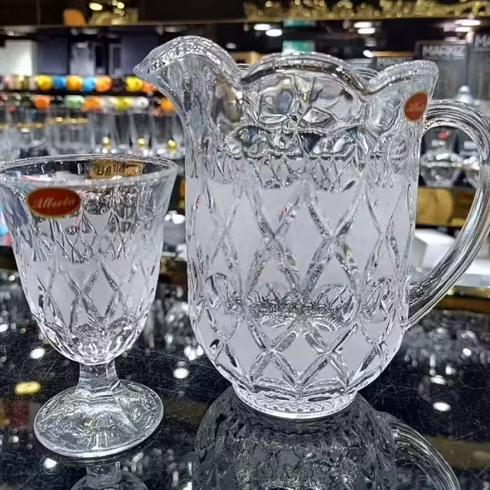 پارچ ولیوان دردومدل گیلاسی وساده آنجلیکا وخورشیدی قیمت پارچ ولیوان ساده یک میلیون تومان باارسال رایگان به سراسر ایران 