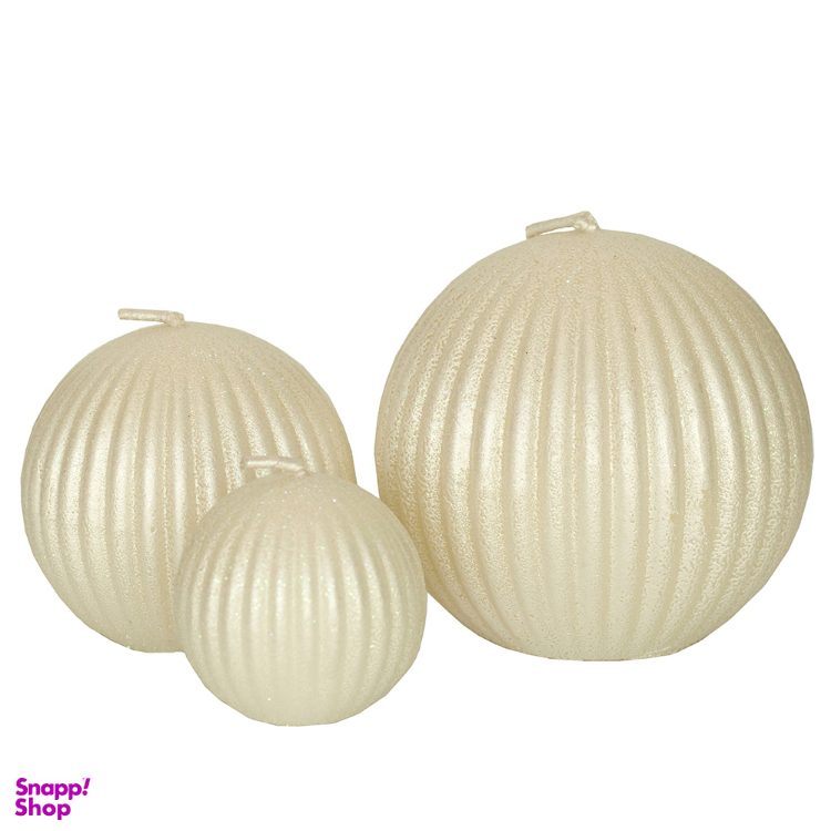 شمع مدل گرد راه راه بسته 3 عددی