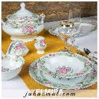 سرویس چینی پردیس طرح المیرا 102 پارچه کد 801