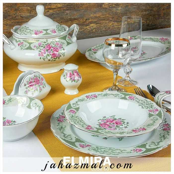 سرویس چینی پردیس طرح المیرا 102 پارچه کد 801