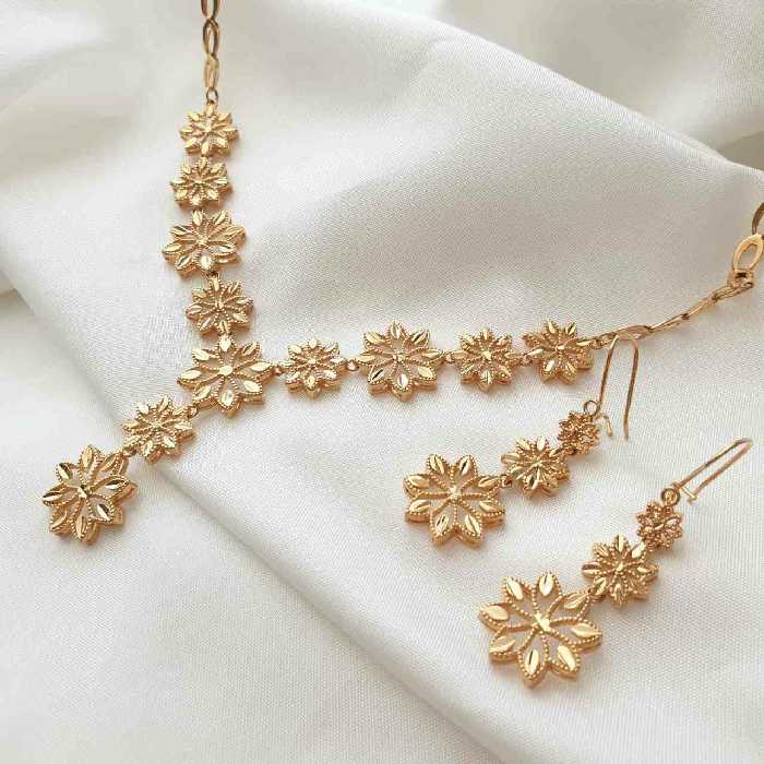 ست زیتونی  ابکاری طلا کیفیت عالی