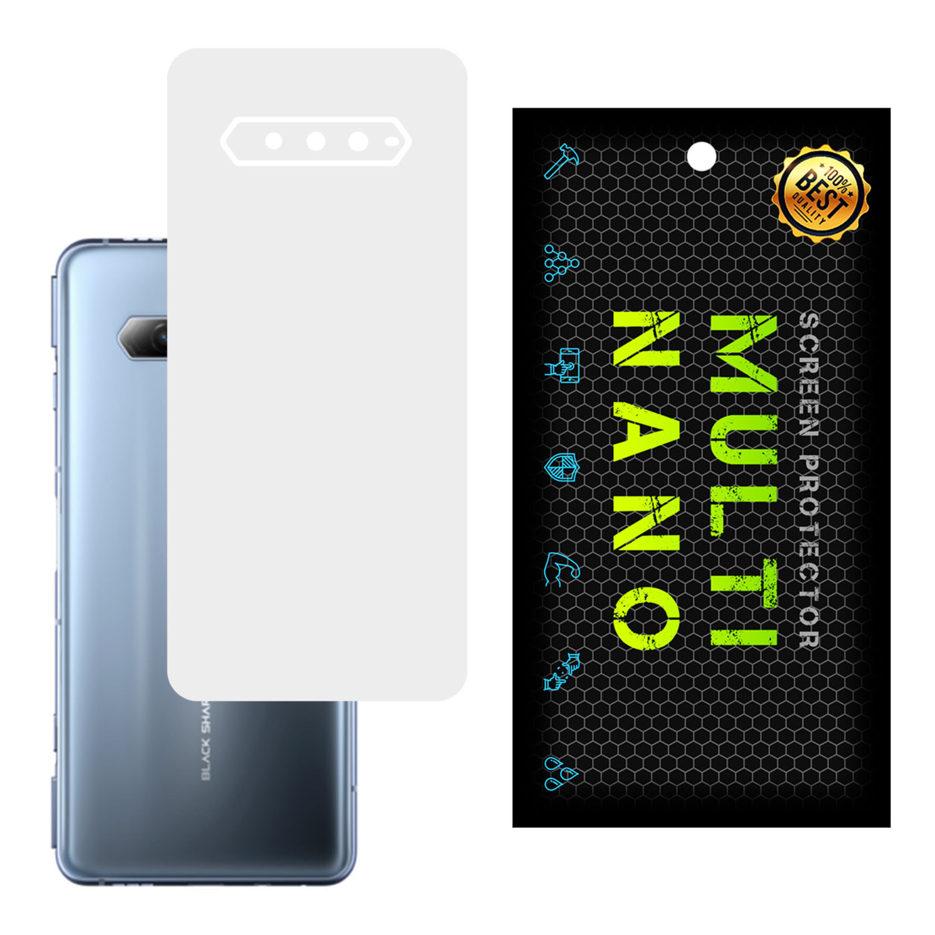 برچسب پوششی MultiNano مدل X-F1M- White برای پشت موبایل شیامی Black Shark 4 