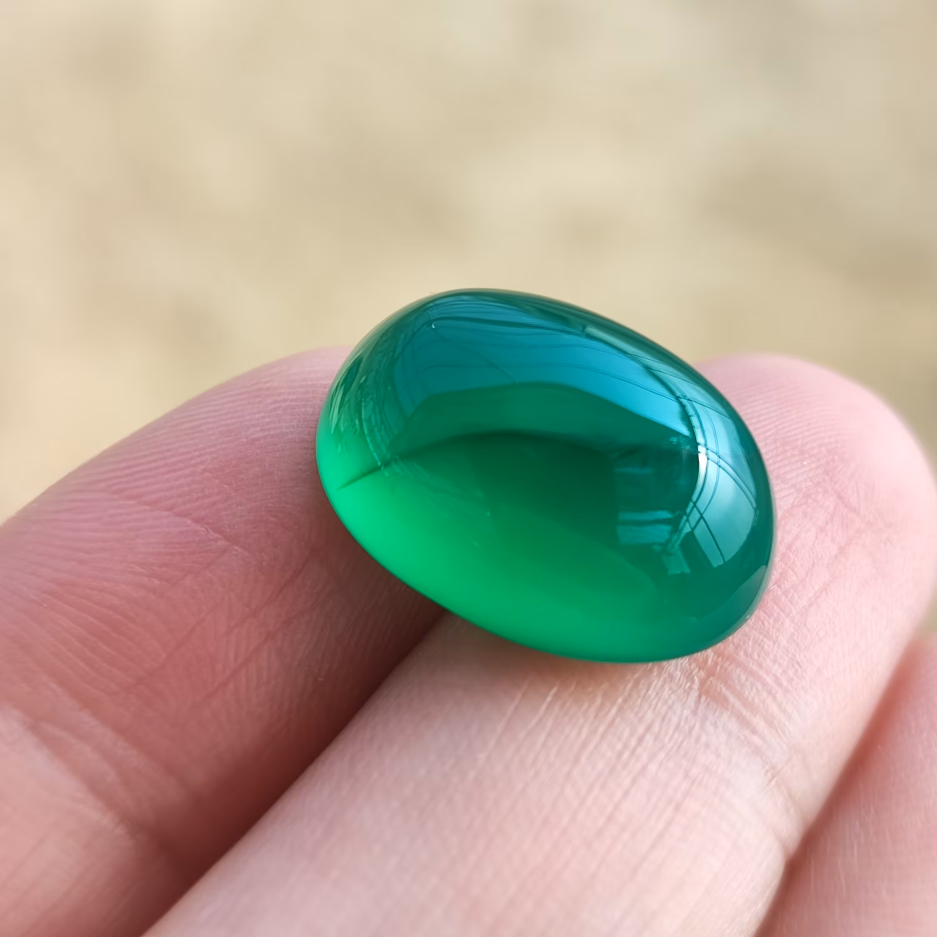 نگین عقیق سبز  افغان (20 در 15 میل)