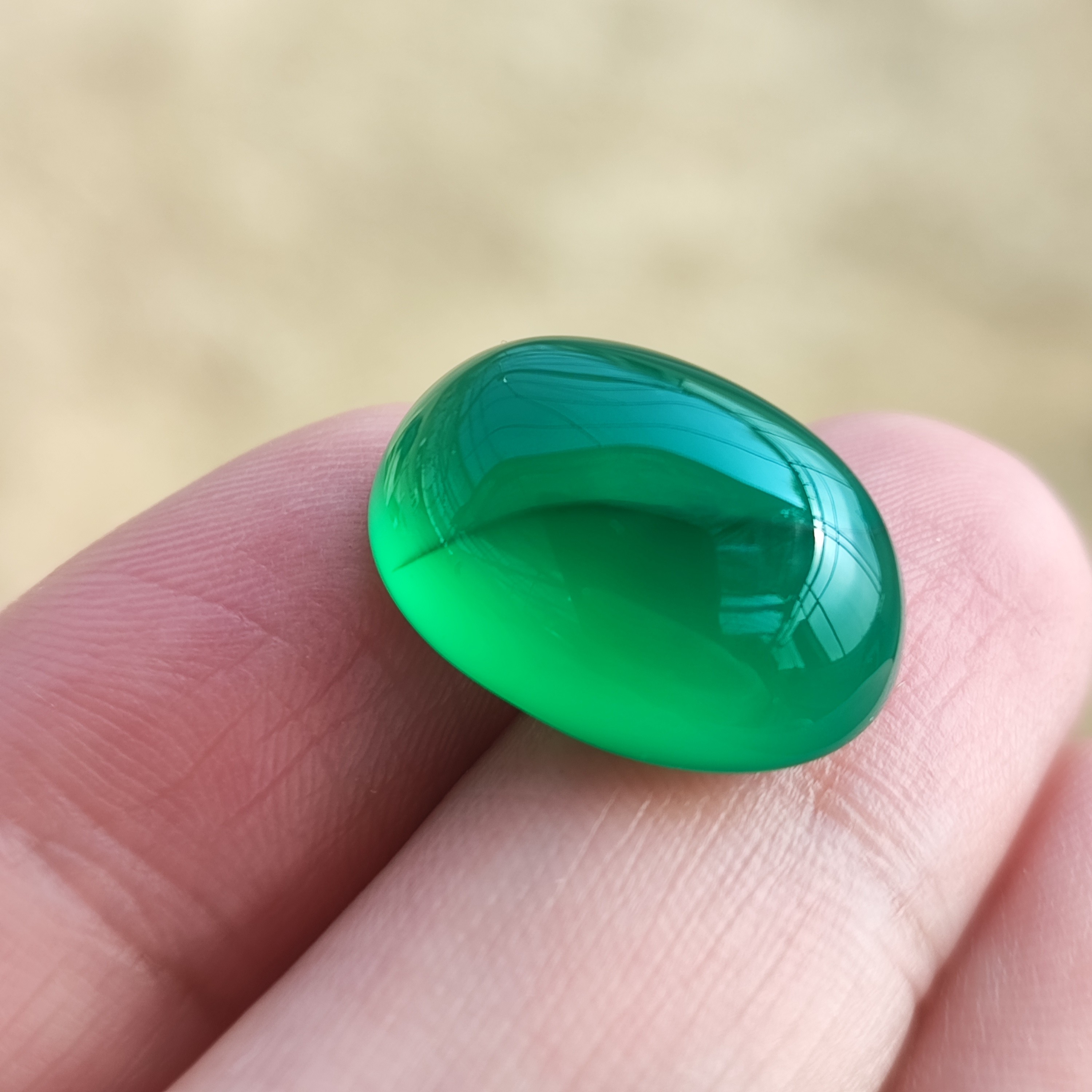 نگین عقیق سبز افغان (20 در 15 میل)