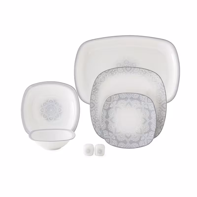 سرویس غذاخوری 27 پارچه چینی زرین مدل ادلین طوسی