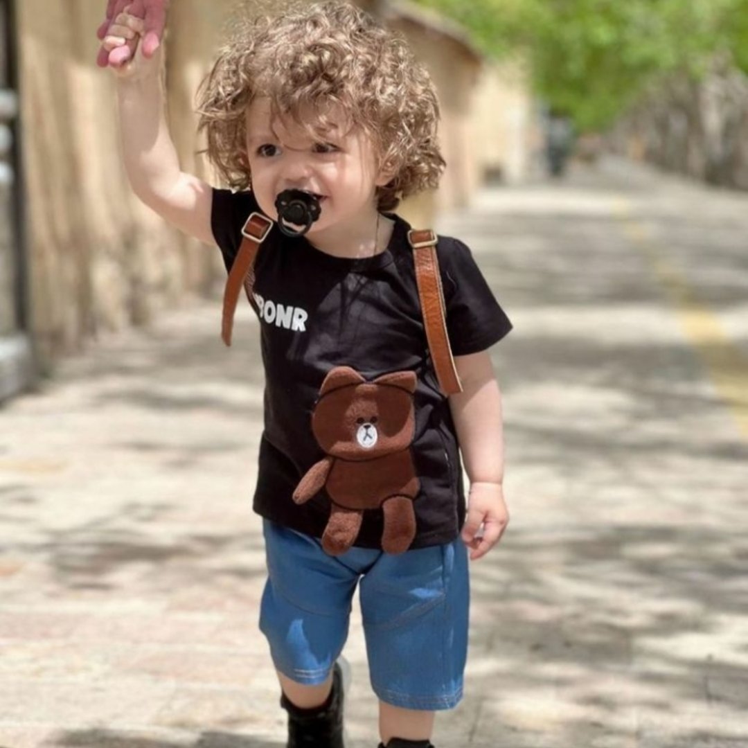 تیشرت مشکی و شلوارک لی تدی، وارداتی