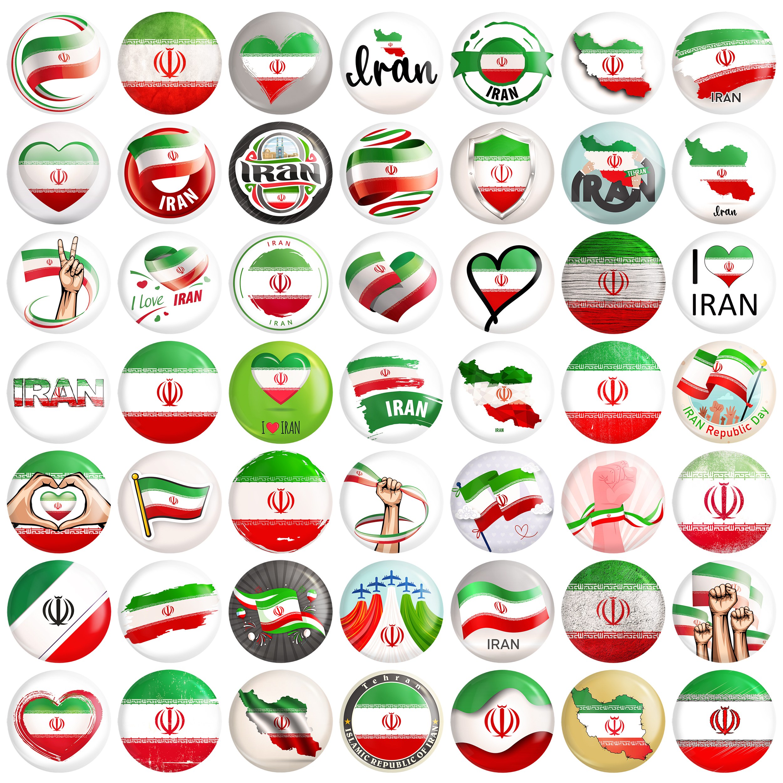 مگنت خندالو طرح پرچم ایران کد 60 مجموعه 50 عددی