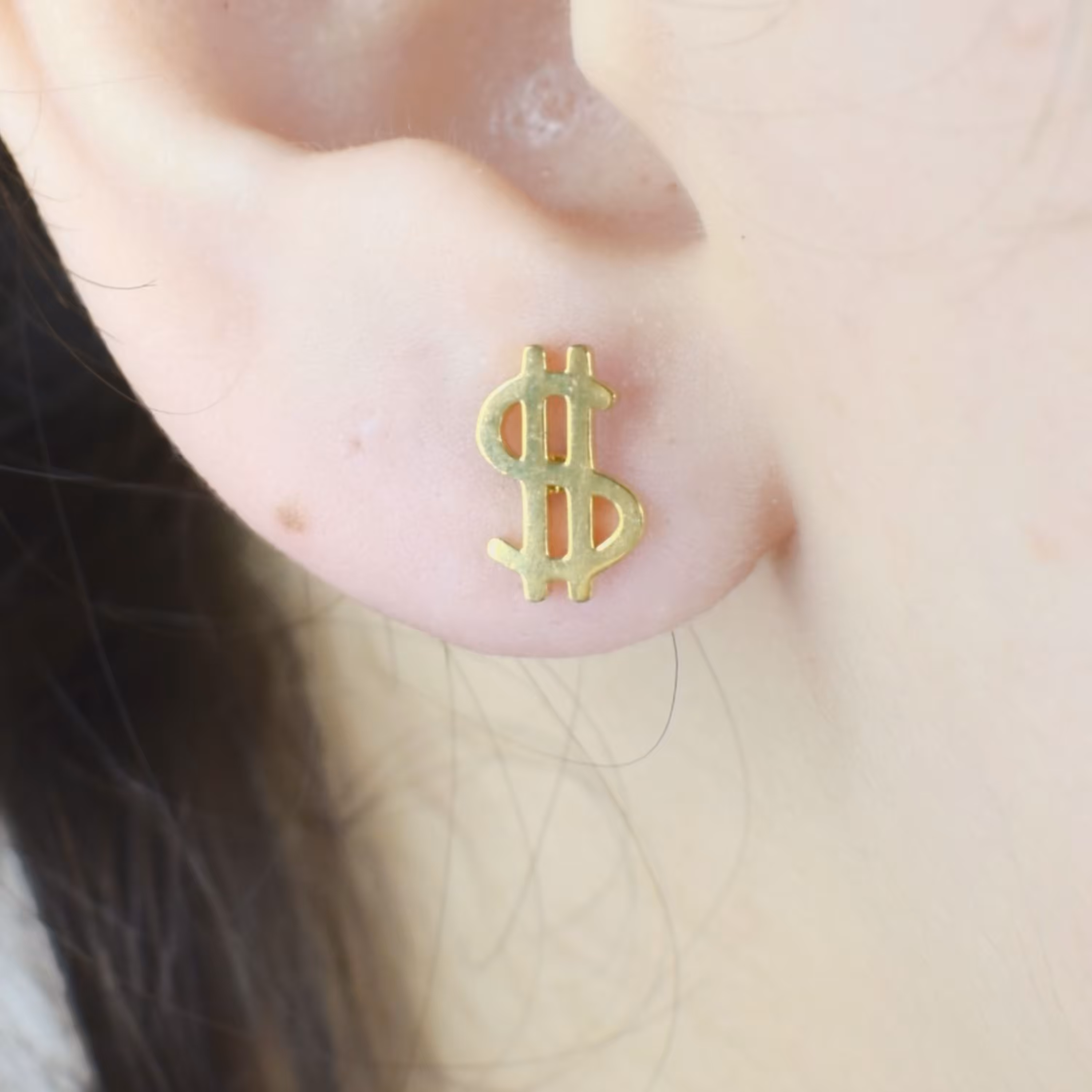 گوشواره طرح پول برند استیل کد 7599