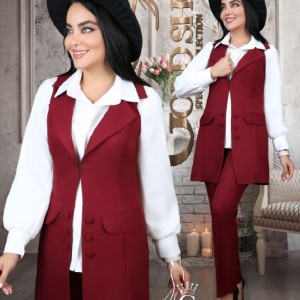 ست سه تیکه کت شلوار شومیز