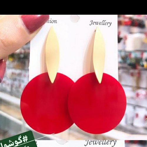 گوشواره اسپرت رنگ قرمز در سه طرح