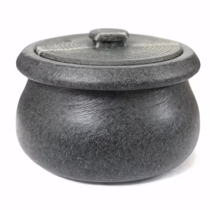 دیگ سنگی مدل شلغمی 8نفره ضمانتی(هدیه زعفران دم کن یا زعفران ساب سنگی)