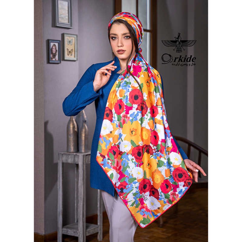 روسری نخ ابریشم گارزا قواره 130 سانت GK122539