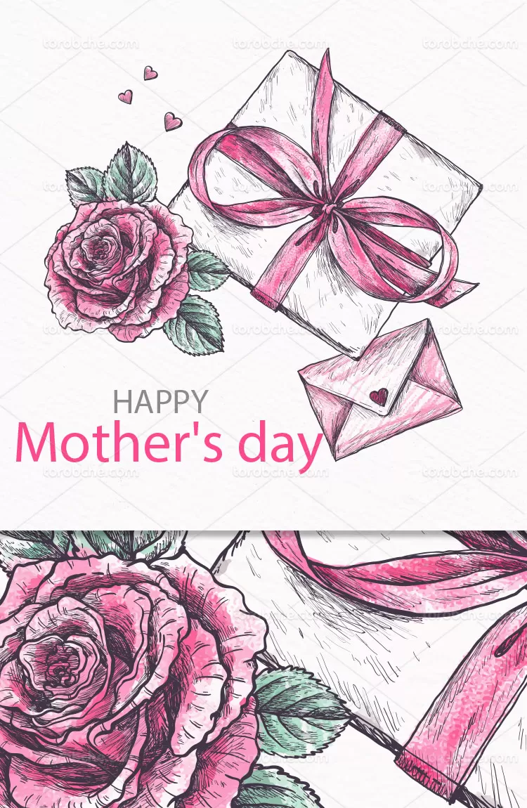 وکتور روز مادر خلاقانه | گرافیک با طعم تربچه