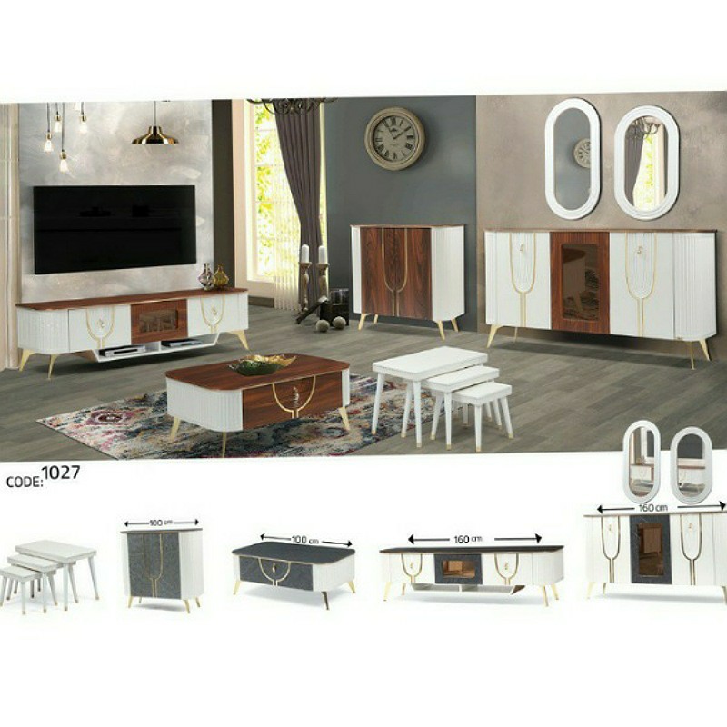 کنسول به همراه قاب مدل 1026و1027دارای دو طرح چوبی و آینه ای 