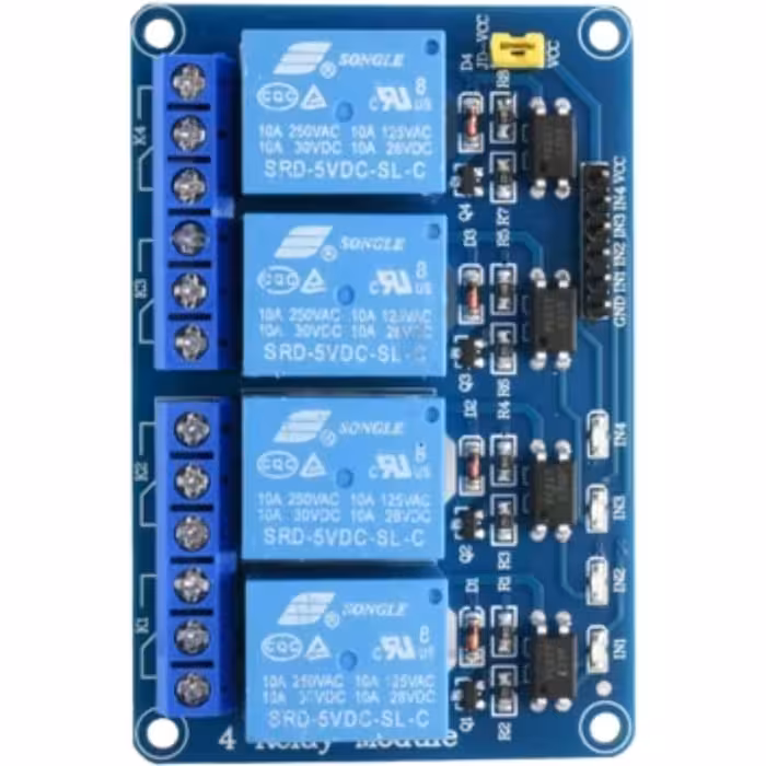ماژول رله برای قطع و وصل وسایل با IOTو یا ارسال سیگنال به صورت محلی برای وسایل برقی