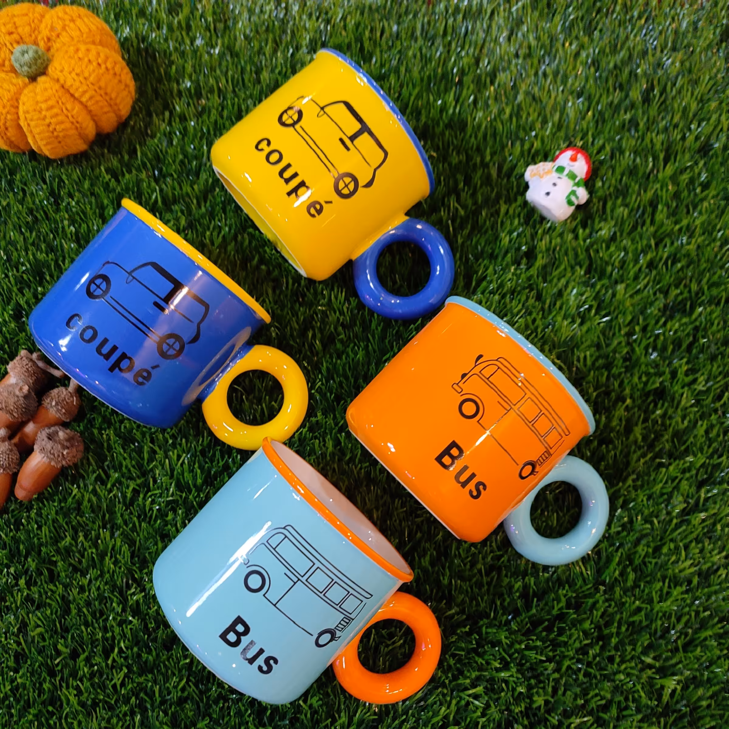 ماگ سرامیکی رنگی طرح ماشین با کیفیت عالی و شیک و زیبا 