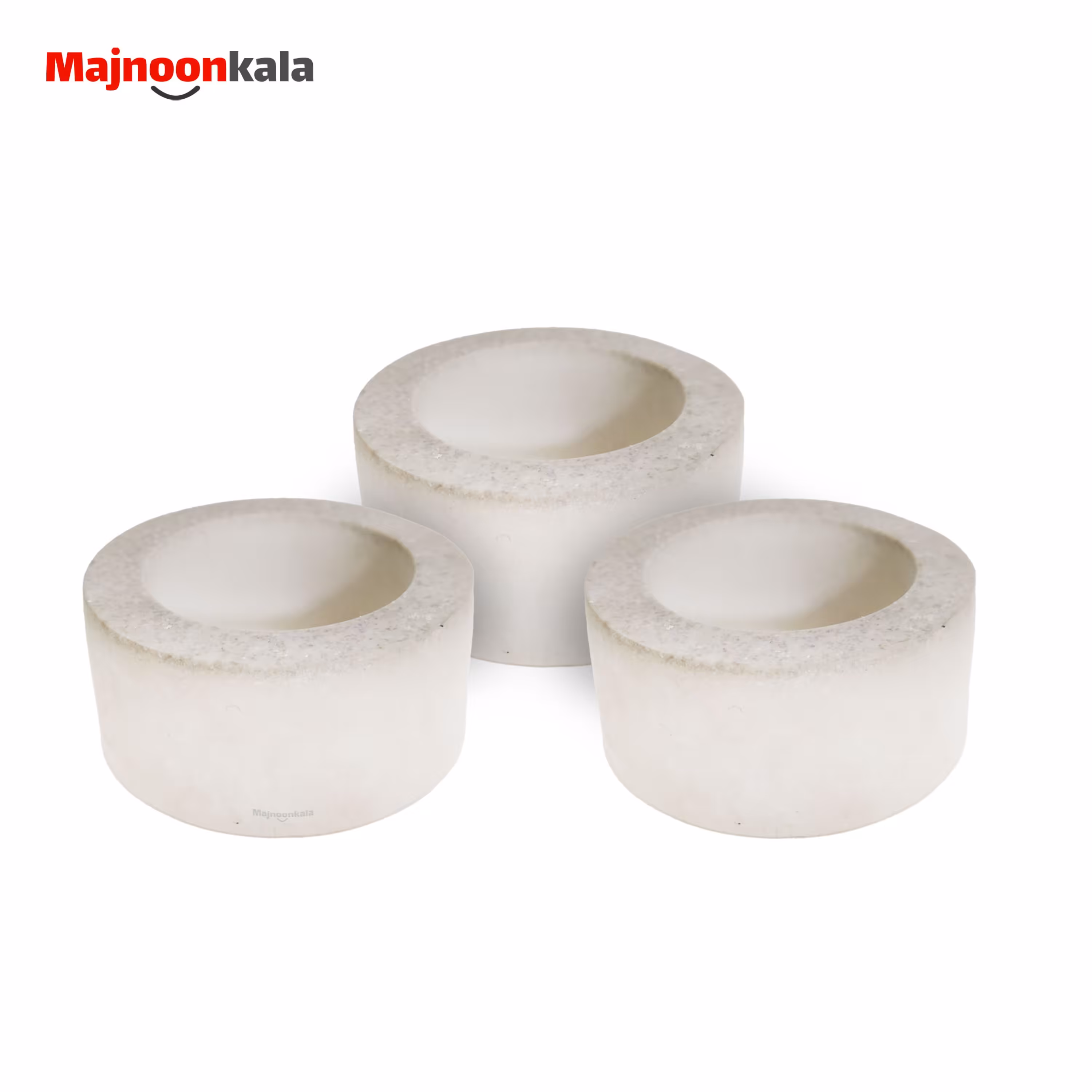 گلدان بتنی مجنون کد 004- بسته 3 عددی سفید