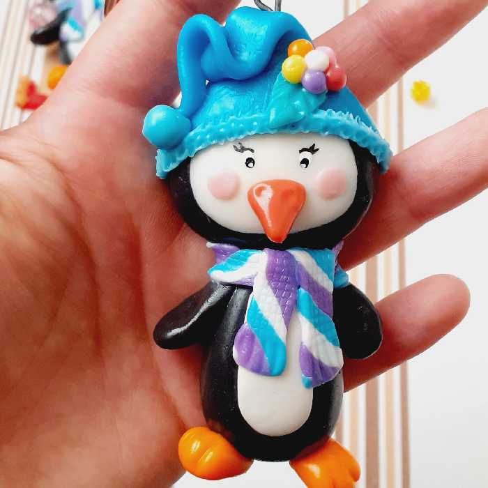 سرکلیدی و آویز خمیری پنگوئن چشم نظر