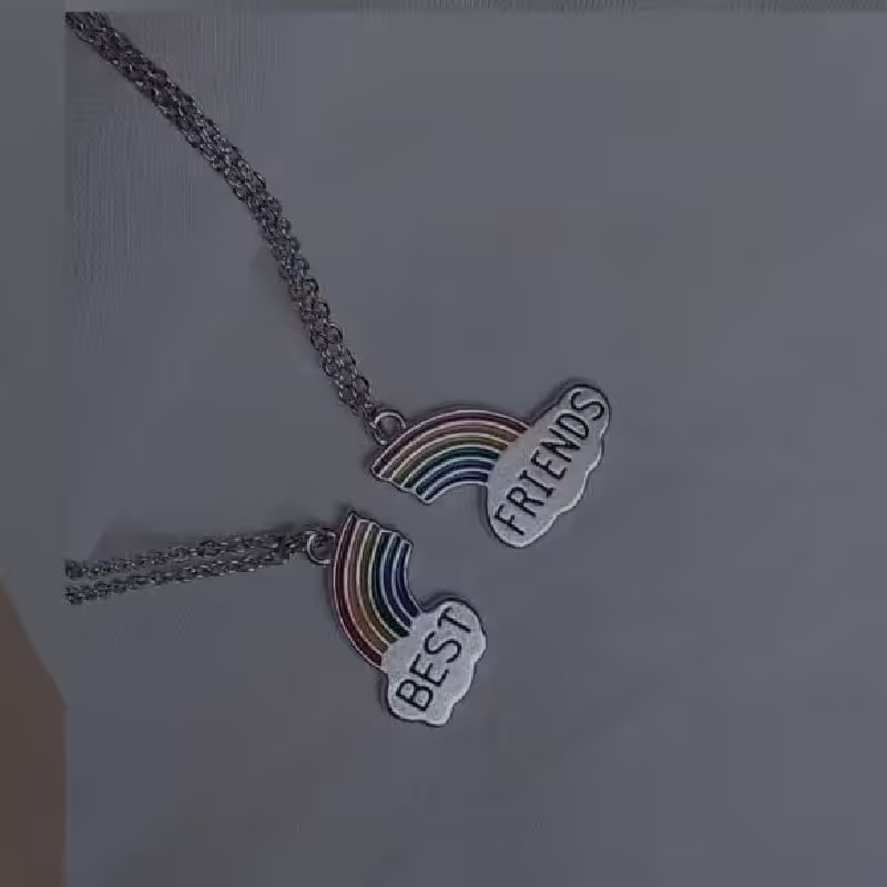 گردنبند ست دوستی مدل rainbow استیل 