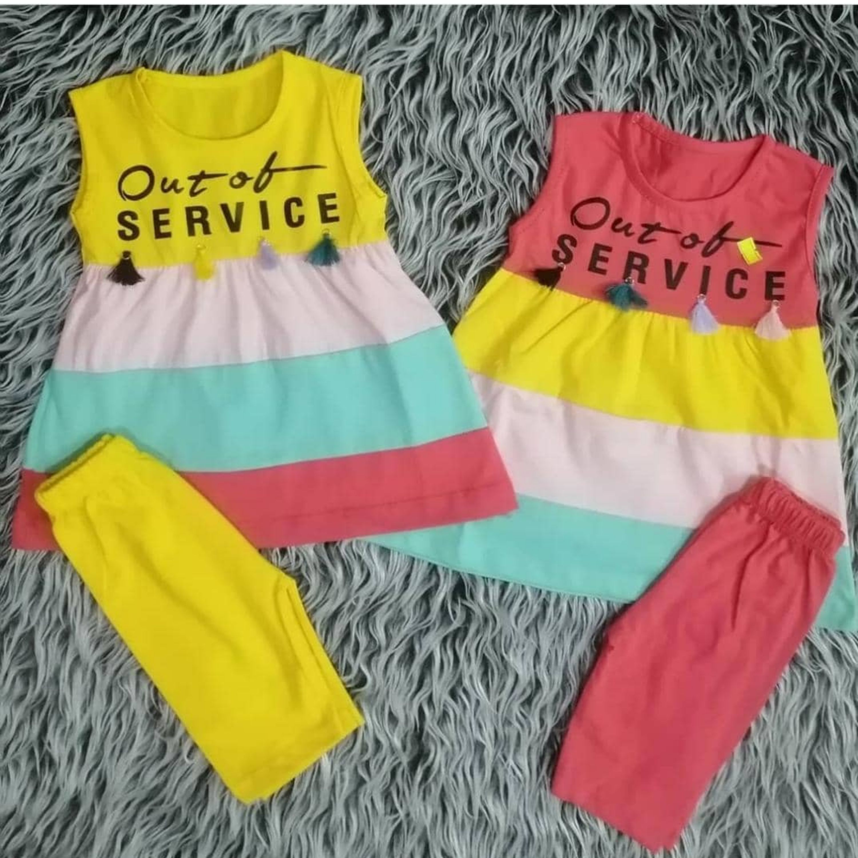 ست لباس دخترانه مدل منگوله دار سایز 35تا 45