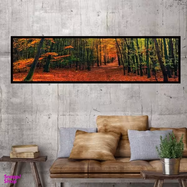 تابلو بکلیت طرح منظره جنگل پاییزی مدل کشیده B-7585