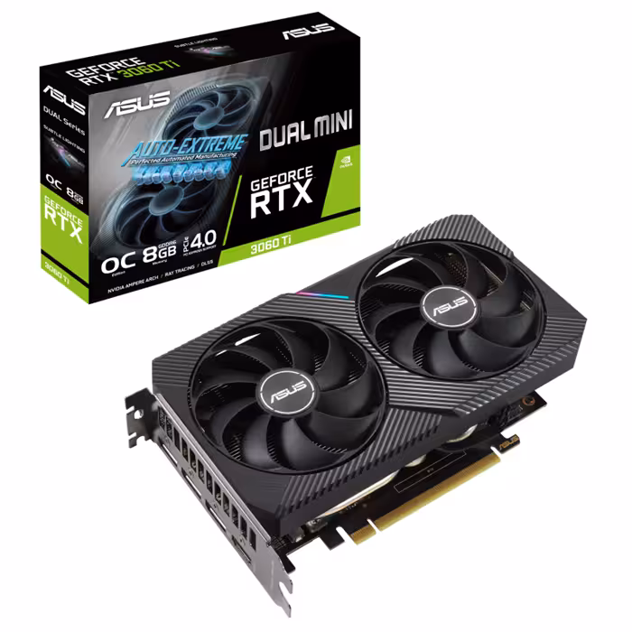 کارت گرافیک ایسوس ASUS DUAL RTX3060TI O8G MINI LHR