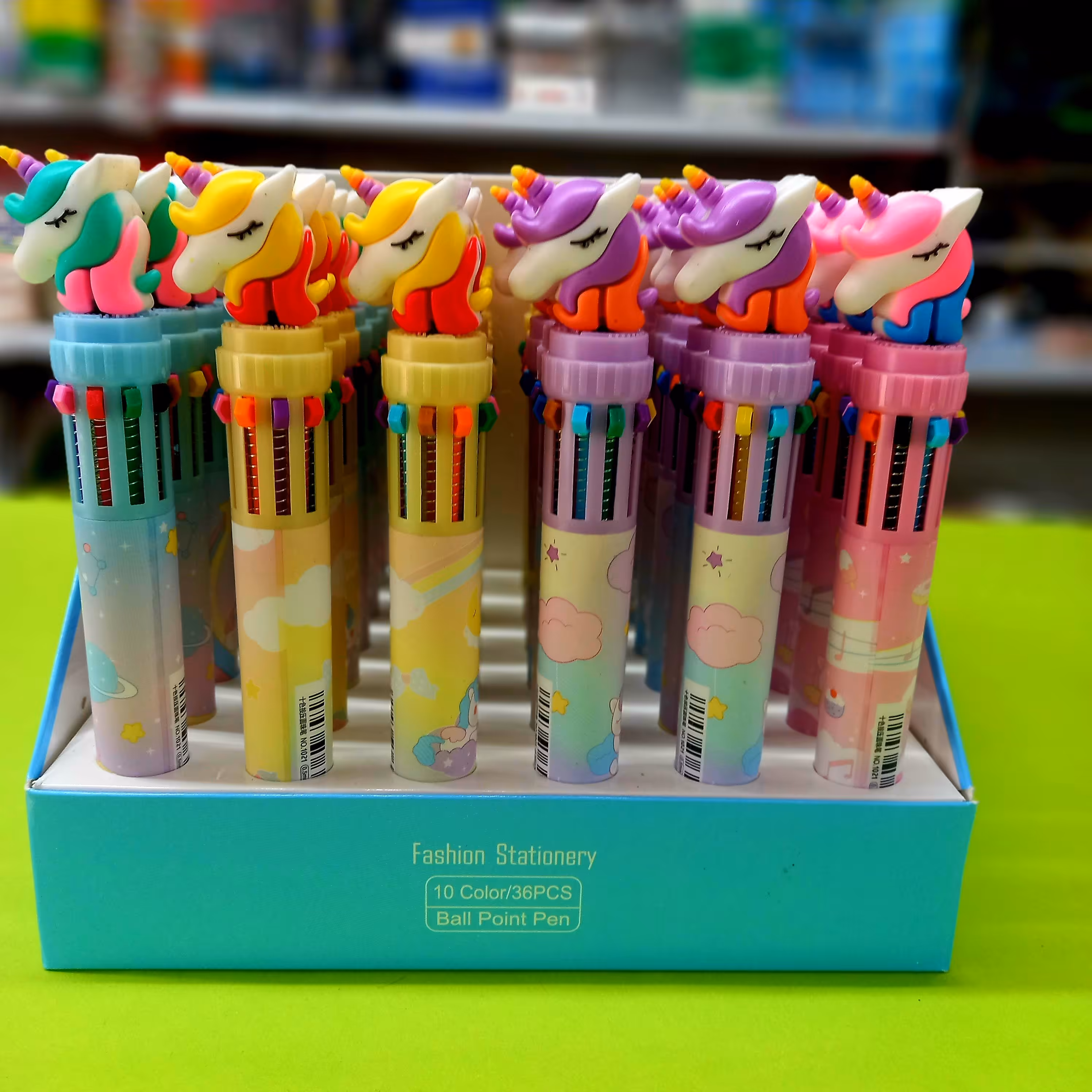 خودکار 10 رنگ فانتزی عمده 36تایی