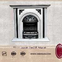 بخاری شومینه 34000 ایمن گاز مشهد شروین رنگ چکشی سفید طلائی با پوشش ترنس کیفیت بسیار عالی و خاص