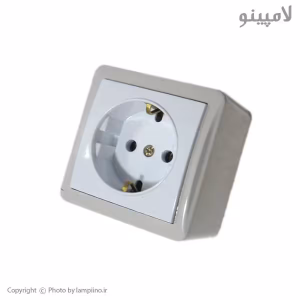 پریز روکار با ارت دار با مغزی سرامیکی پارت الکتریک مدل شهاب