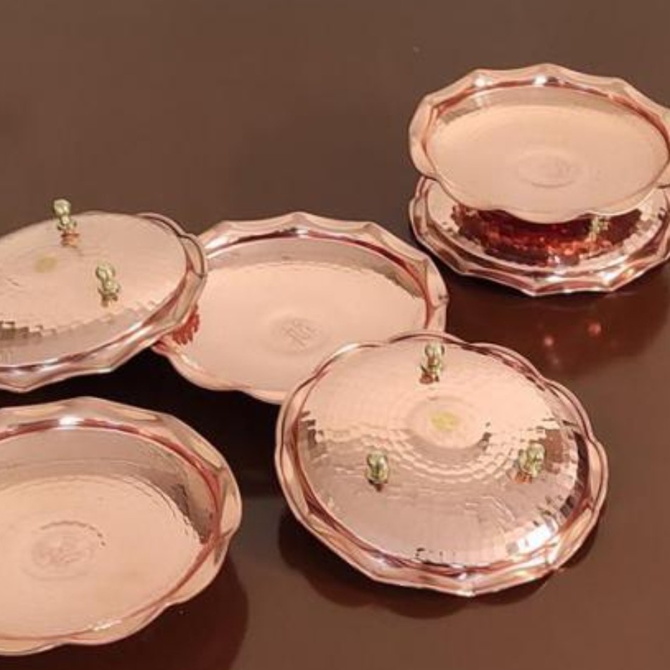 پیش دستی مسی پایه دار