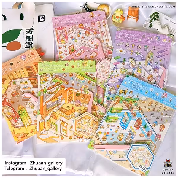 استیکر طراحی اتاق سه بعدی Mini World مینیاتوری