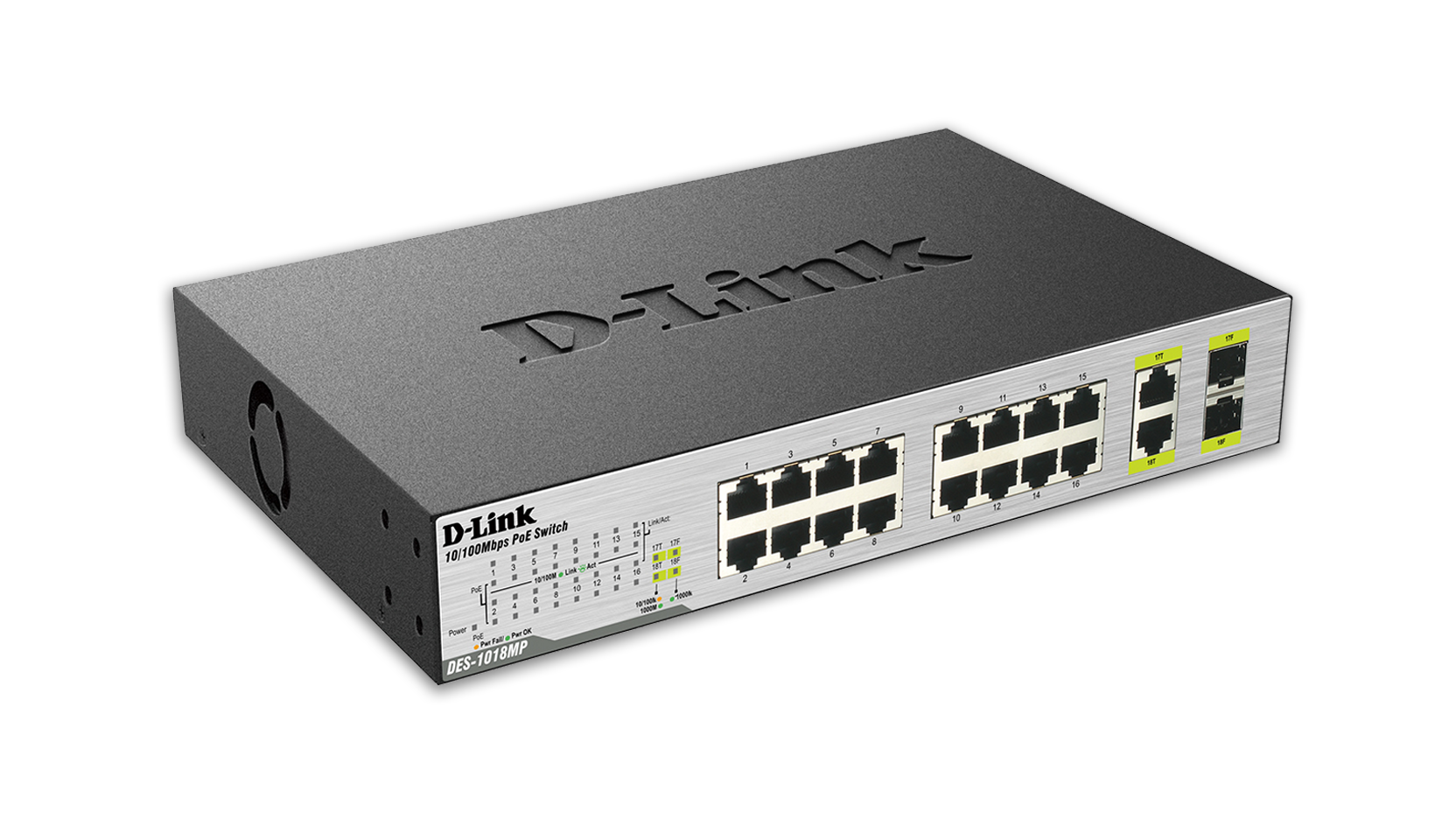 سوئیچ شبکه 18 پورت POE گیگابیت دی لینک مدل DES-1018MP