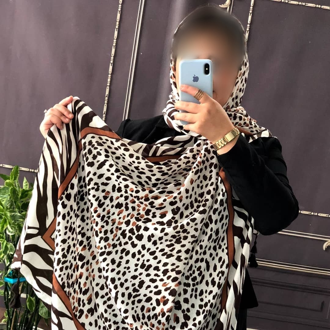 شال وارداتی نخ پنبه ای طرح ببری