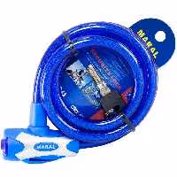 قفل ایمنی دوچرخه مارال 555 12x1500 کلید کامپیوتری SECURITY LOCK CABLE 12X1500 MARAL Blue
