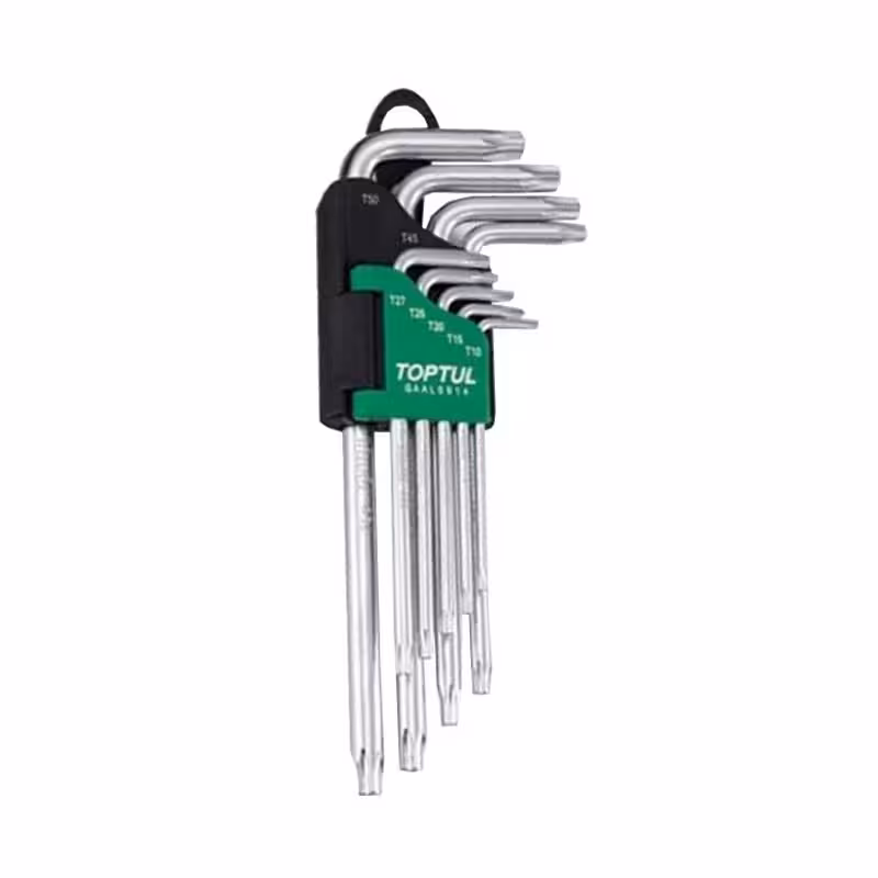 سری آلن بلند ستاره ای تاپ تول مدل GAAL0914  TOPTUL 9 Piece Short Star Key Wrench Set