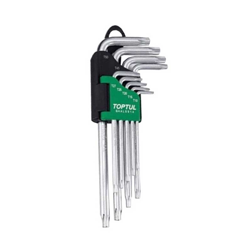 سری آلن بلند ستاره ای تاپ تول مدل GAAL0914 TOPTUL 9 Piece Short Star Key Wrench Set