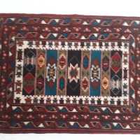 قالیچه دست بافت ترکمنی پشمی ریز باف حدودا یکو80 در 80