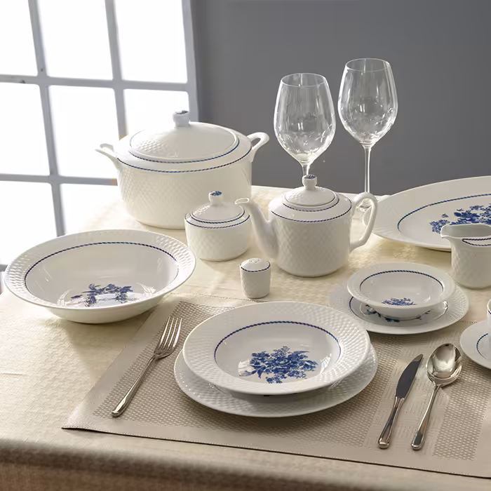 سرویس چینی زرین 12 نفره کامل کاپریس (102 پارچه)