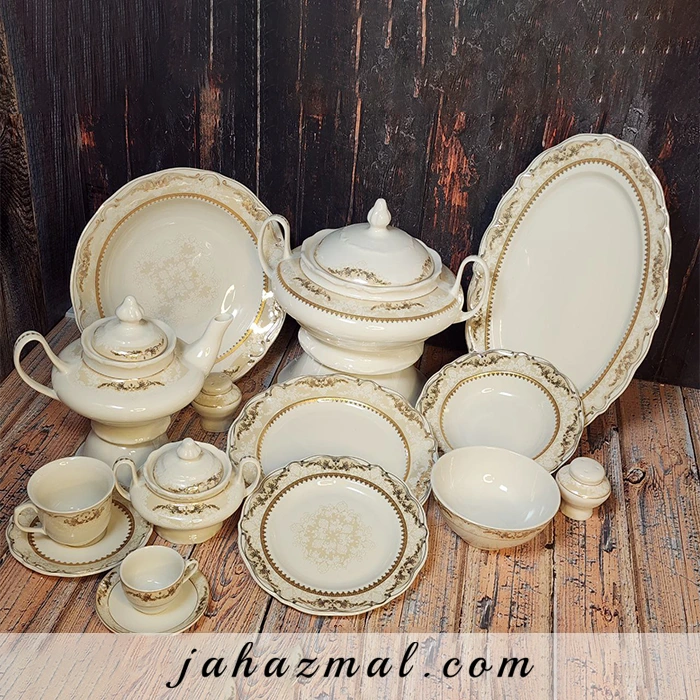 سرویس چینی پردیس طرح نلین 98 پارچه بن چاینا