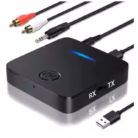 گیرنده وفرستنده بلوتوث 5.0 و صدا 3.5میلی متر  و کارل صوتی  مدل AMANKA بار آمازون