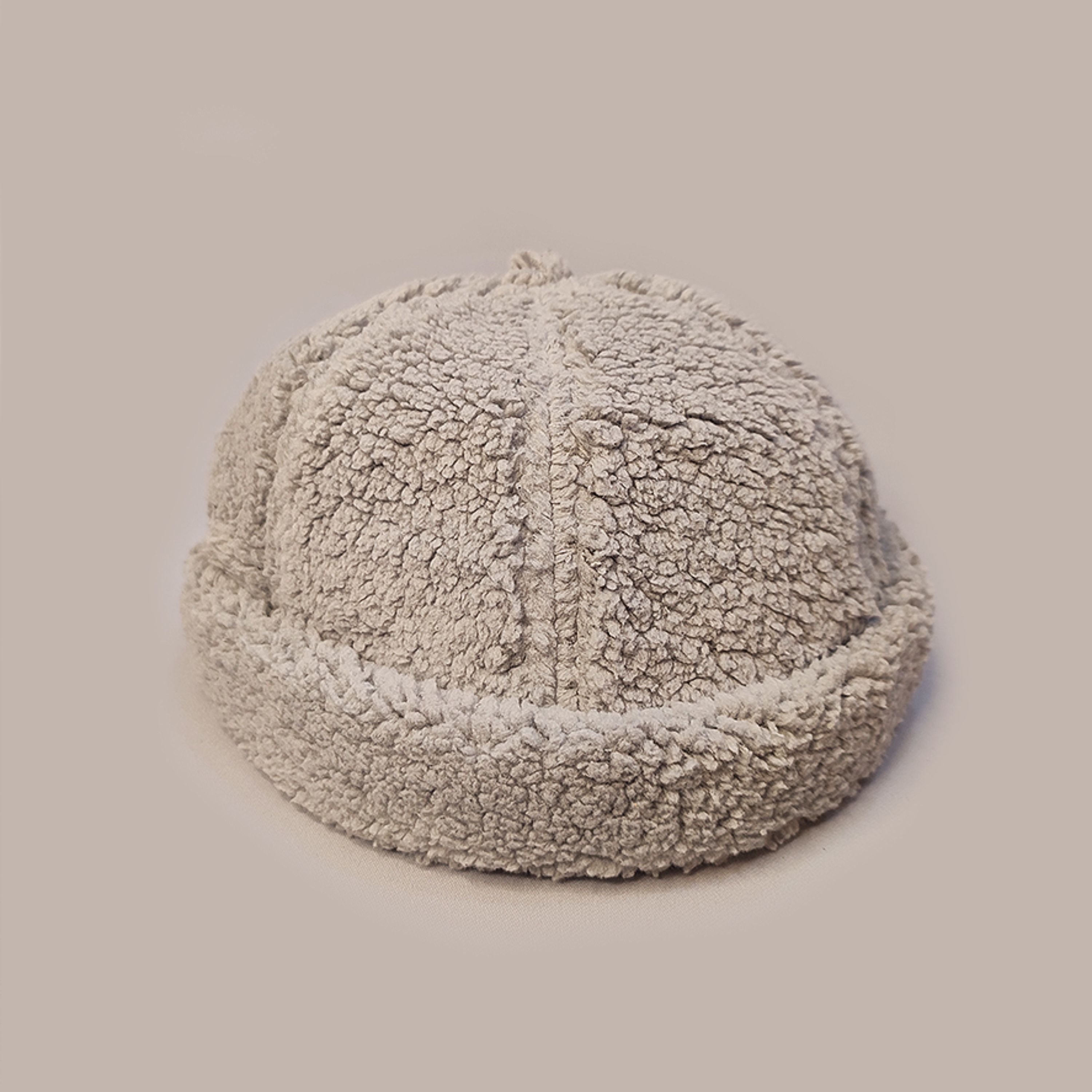 کلاه لئونی تدی رنگ طوسی ساده کد 9370