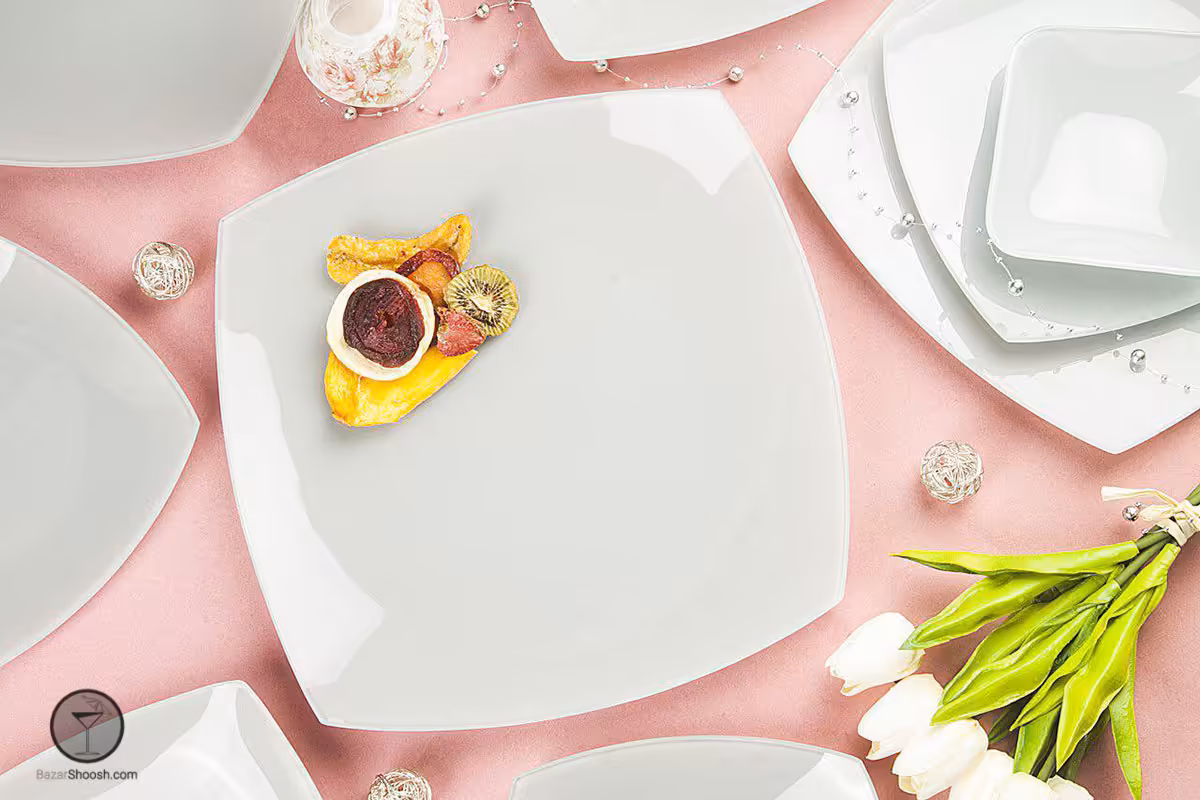 سرویس غذاخوری 25 پارچه مدل طوسی 793 قالب کویین آرکوفام